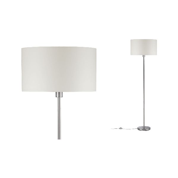 Lampadaire Tessa max 1x60W E27 Crème Acier brossé 230 V, métal/tissu