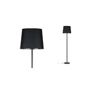 Neordic Enja Lampadaire max 1x20W E27 Noir/Cuivre 230V Tissu/Marbre/Métal