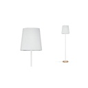 Neordic Stellan Lampadaire max 1x20W E27 Blanc/Bois 230V Tissu/Métal/Bois