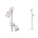 Neordic Haldar lampadaire max 2x20W E14 Blanc/Cuivre mat 230V Métal