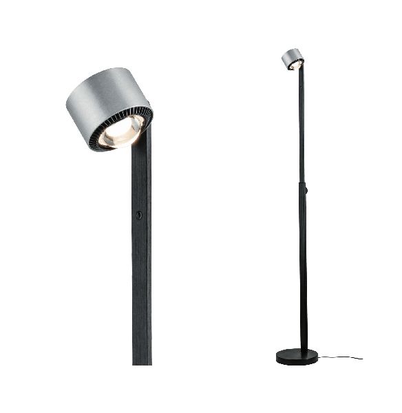 Liseuse/pied Aldan grad LED 1x15,5W Noir/Alu brossé 230V aluminium