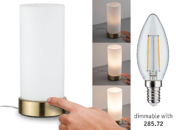 Lampe à poser Pinja max.1x20W E14 Blanc/laiton br 230 V métal/verre