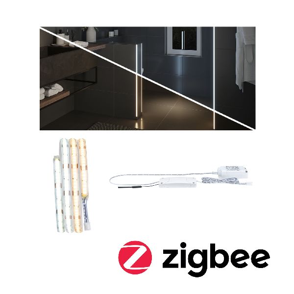 Kit Strips LumiTiles COB Slim Zigbee 1m TunW IP44 Cover 3W 230/24V blanc syn