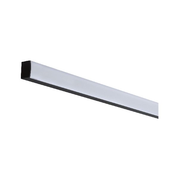 Square Profilé avec diffuseur blanc 2m noir anodisé/Blanc Alu/plastique