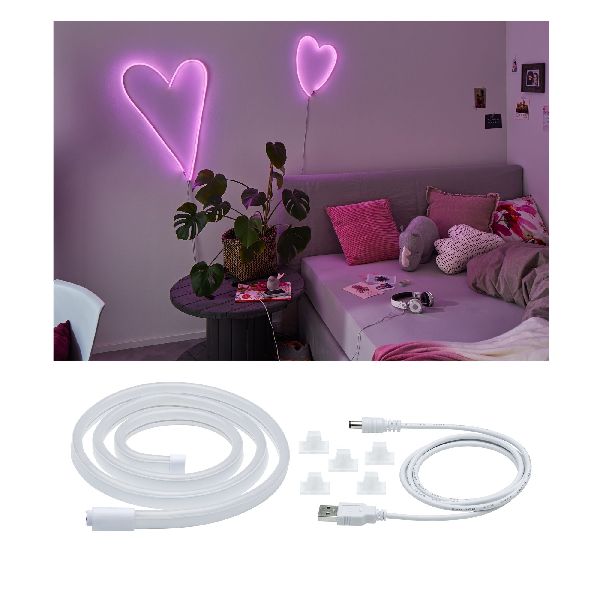 Strip USB Neon Colorflex Rose 1m 4,5W 5V blanc plastique