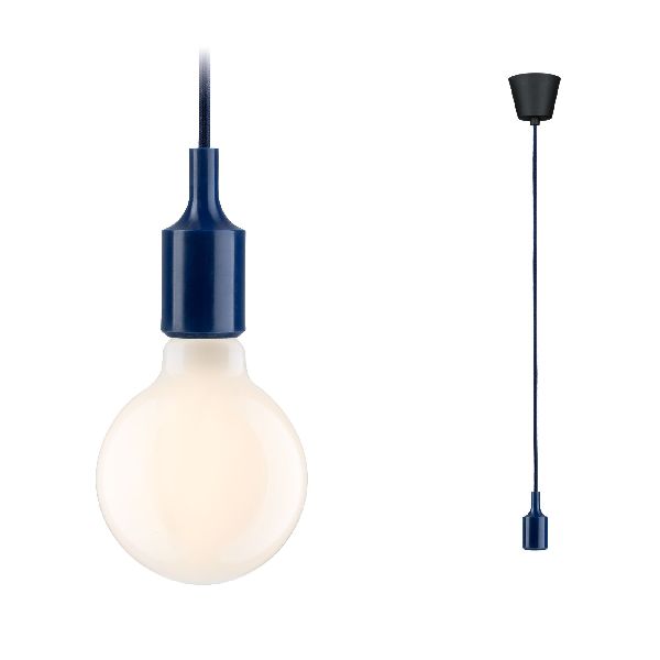 Suspension Ketil Neordic max1x60W E27 bleu nuit 230V tissu/sil