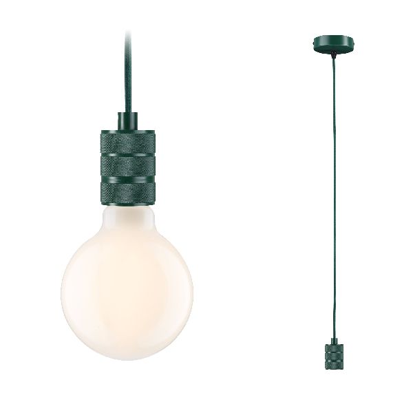 Suspension Tilla Neordic max1x60W E27 vert foncé 230V tissu/mét