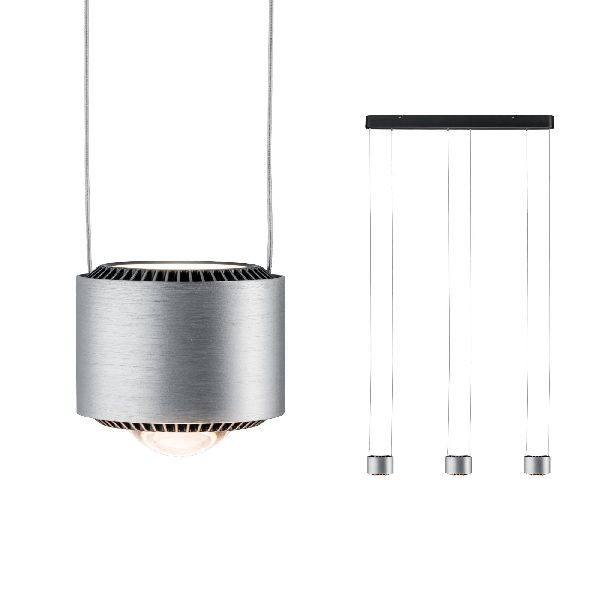 Suspension Aldan grad LED 3x9W Noir/Alu brossé 230V aluminium