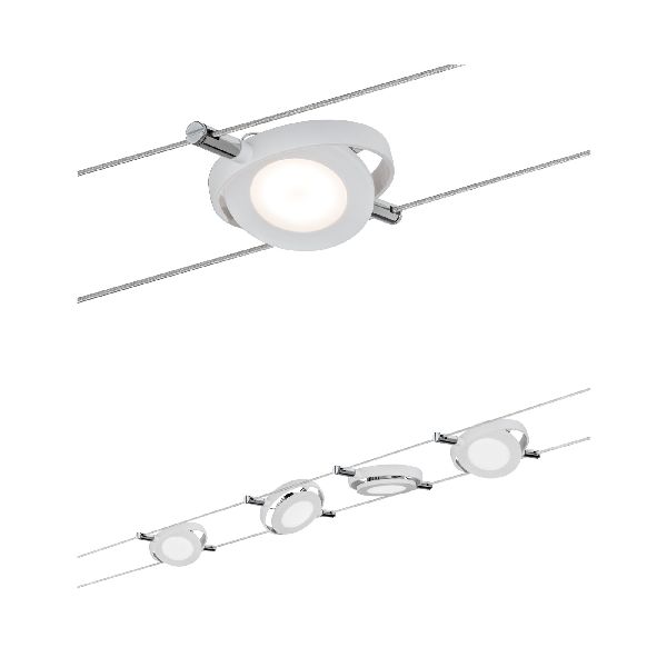 Kit câble DC LED kit RoundMac 4x4W blanc mat 230V/12V DC 30VA métal