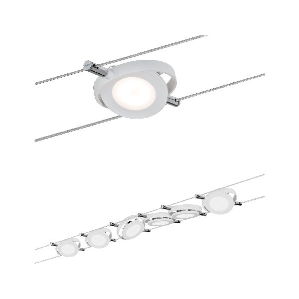 Kit câble DC LED kit RoundMac 6x4W blanc mat 230V/12V DC 30VA métal