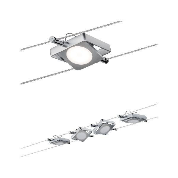 Kit câble DC kit MacLED 4x4W chrome mat 230V/12V DC 30VA métal