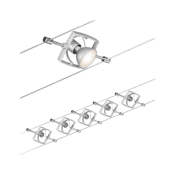 Kit Wire System MacII max 5x10W GU5,3 Chrome dép 230/12V 60VA Métal/Syn