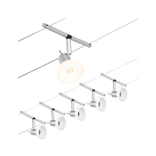 Kit Wire Sheela max5x10W GU5,3 Chrome mat/Chrome 12V CC 60VA plastique/Métal