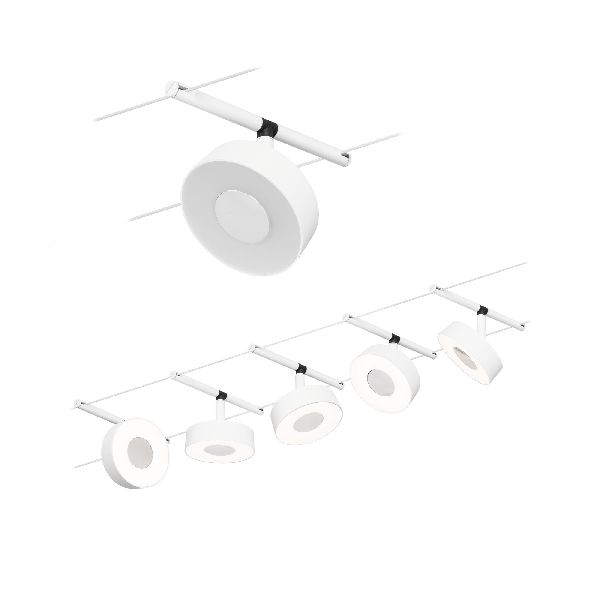 Corduo Wire System CC Circle 5x5W blc dép/Chrome 230 V/12 CC 60VA Syn 3000K