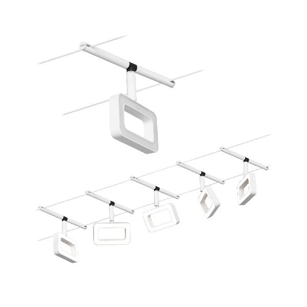 Corduo Wire System CC Frame 5x4,8W blc dép/Chrome 230 V/12 CC 60VA Syn 3000K