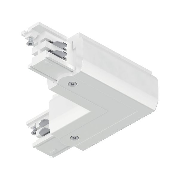 Connecteur en L ProRail3 Terre ext Blanc 230V métal/plastique 3 phases