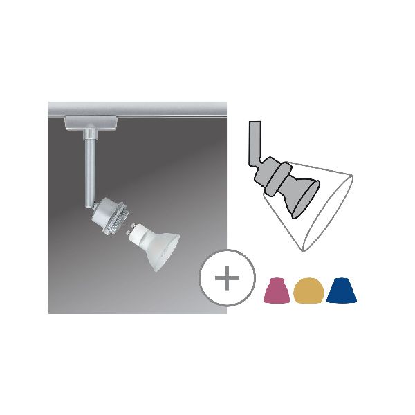 Spot LED DecoSystems Urail 1x3,5W GZ10 230V chrome mat métal