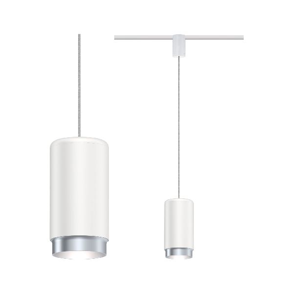 Pendant URail Corus max.1x50W E27 Blanc 230V Metal/plastic