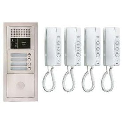AIPHONE Pack interphone encastré avec 4 combinés - GTBA4E