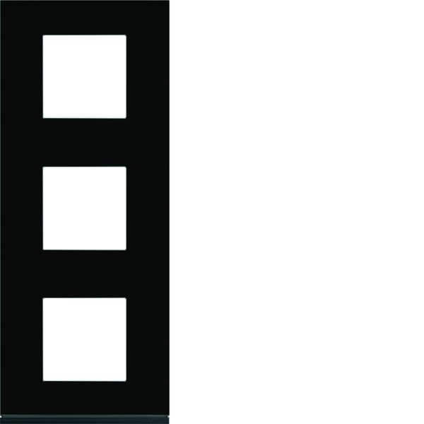 Plaque de finition Gallery 3 postes verticale Midnight glass entraxe 71 mm WXP4143
