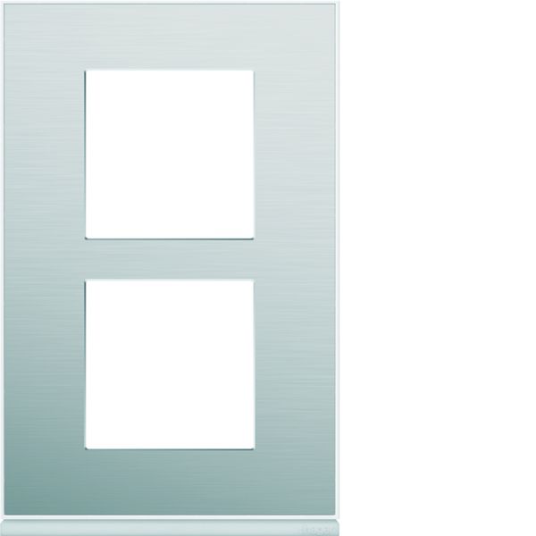 Plaque de finition Gallery 2 postes Aluminium verticale entraxe 57 mm WXP2022