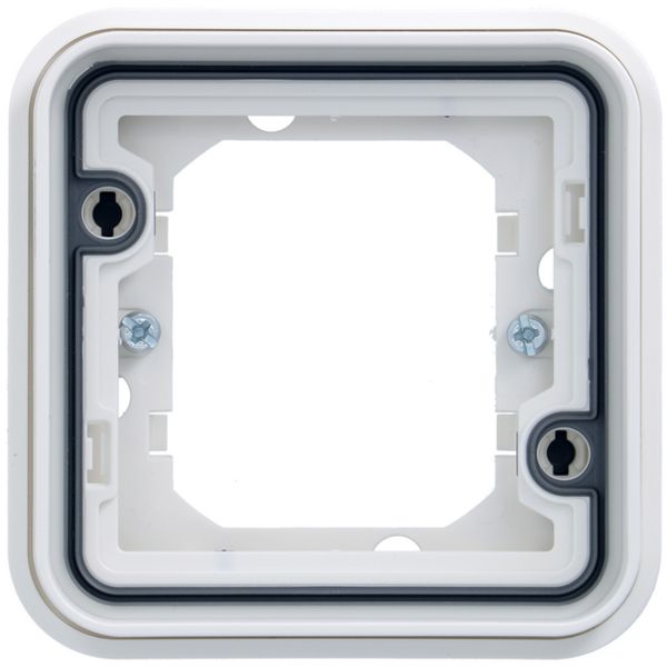 Support simple étanche avec griffes Cubyko pour montage encastré, IP55, Blanc WNA401BG