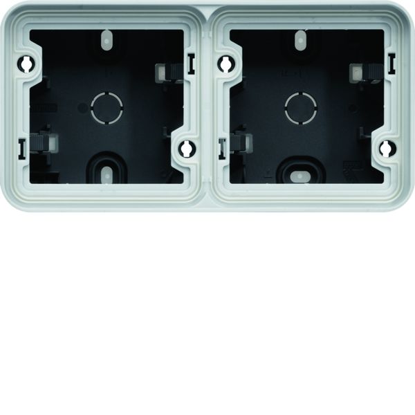 Boîte double Cubyko étanche IP55 gris associable pose horizontale en saillie WNA682