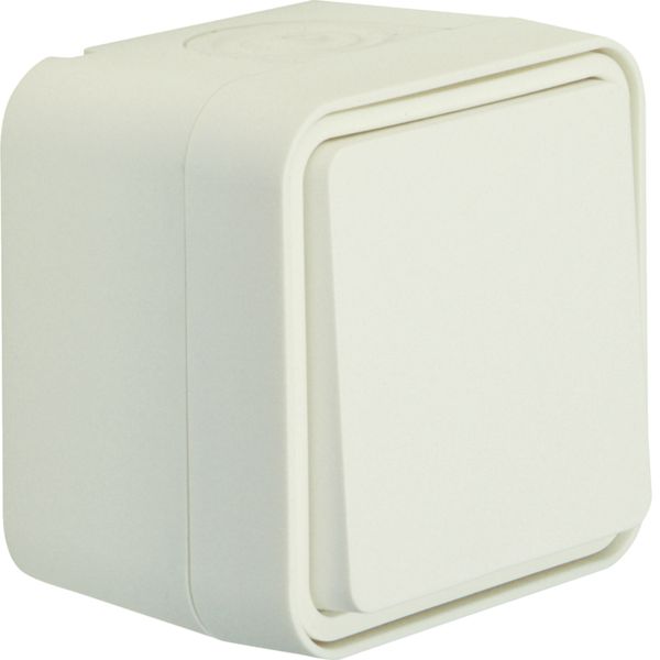 Interrupteur va et vient Cubyko étanche IP55 blanc pose en saillie WNC001B