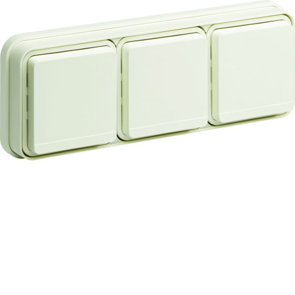 cubyko Prise triple horizontale 2P+T encastré blanc IP55 WNE123B