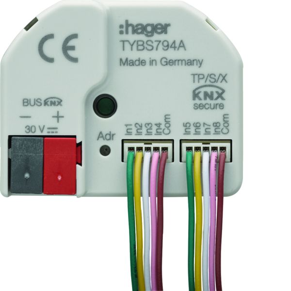 micromodule filaire 4 entrées contacts + 4 sorties voyants, EASY/ETS, KNX Secure TYBS794A