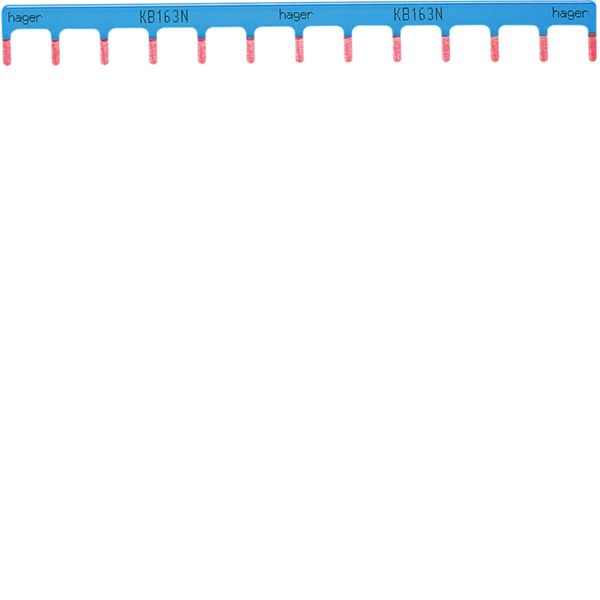 Barre de pontage 1P 63A à languette 10mm² bleu 11modules KB963N