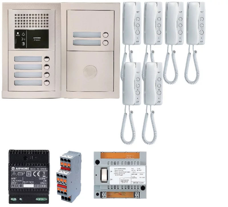 Aiphone Pack Interphone Encastré Avec 6 Combinés - Gtba6E