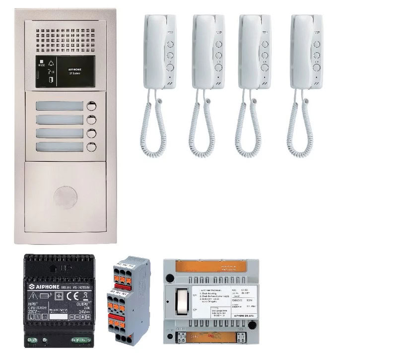 Aiphone Pack Visiophone Encastré Avec 4 Combinés - Gtbv4E