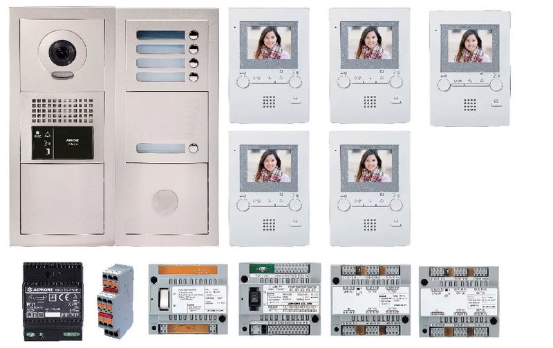 [AIP-GTBV5E] Aiphone Pack Visiophone Encastré Avec 5 Combinés - Gtbv5E