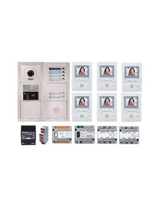 Aiphone Pack Visiophone Encastré Avec 6 Combinés - Gtbv6E