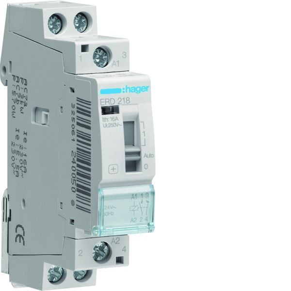 Relais de commande 16A, 1F+1O, 24V 1 module ERD218