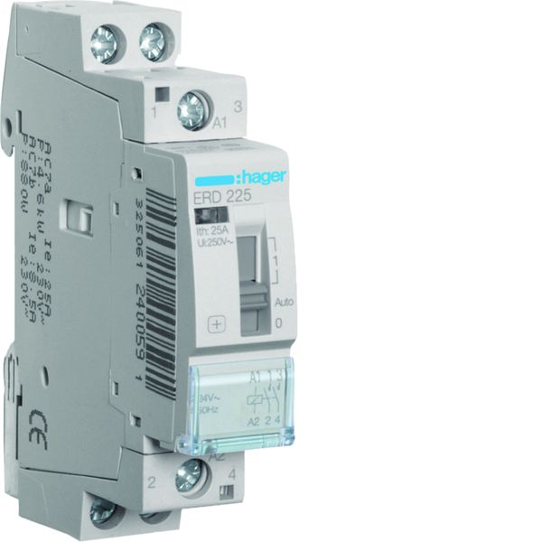Contacteur à commande manuelle 25A, 2F, 24V 1 module ERD225