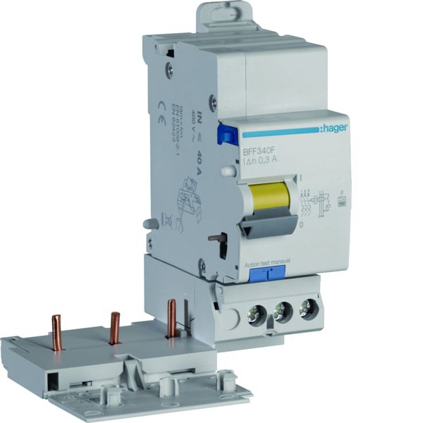 Bloc différentiel 40A 300mA 3P type F à bornes décalées BFF340F