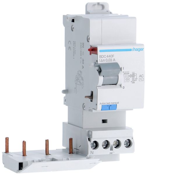 Bloc différentiel 40A 30mA 3P+N type AC à bornes décalées BDC440F