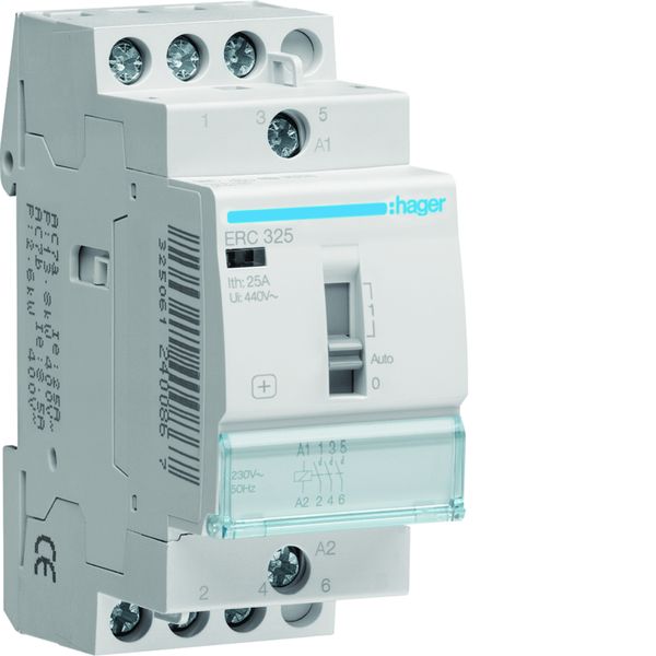Contacteur à commande manuelle 25A, 3F, 230V ERC325