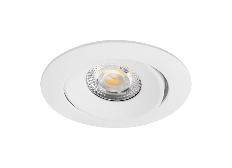 ARIC 51226 - Aspen Tilt-Encastré Rond, Basculant, Blanc, Led 5,5W 30° 430Lm 3000/4000K (Cct)