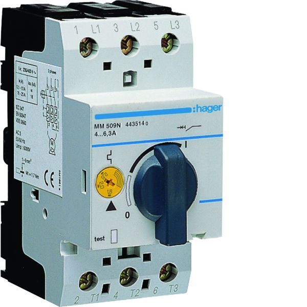 Disjoncteur moteur 4.0-6.3 A P = 1.1-2.2 kW AC3 230-400 V 2.5 M IEC 947 MM509N