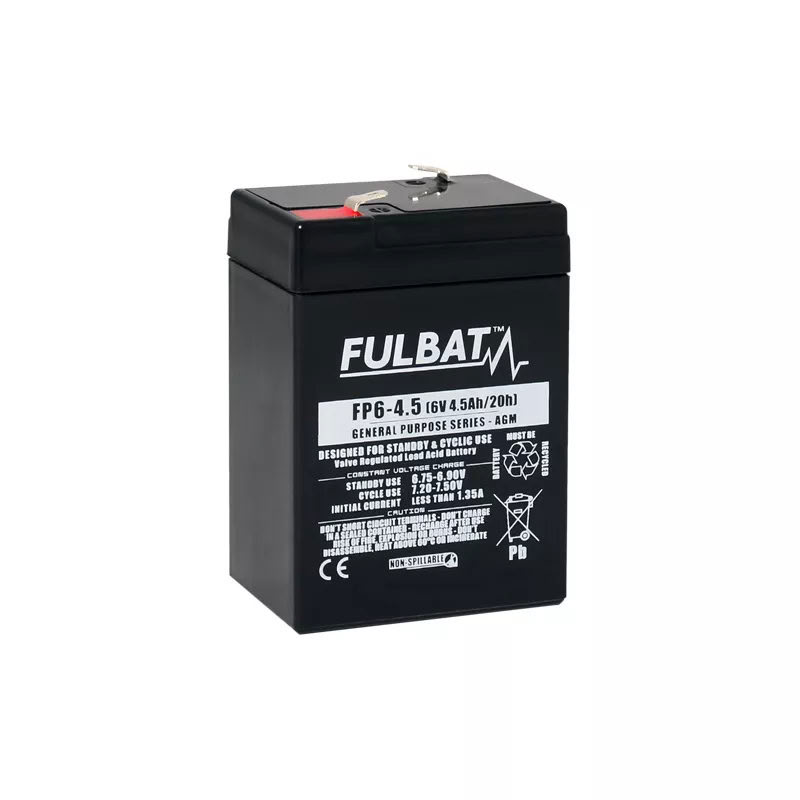 Batterie Acide Plomb 6V 4,5Ah 70X47X106Mm