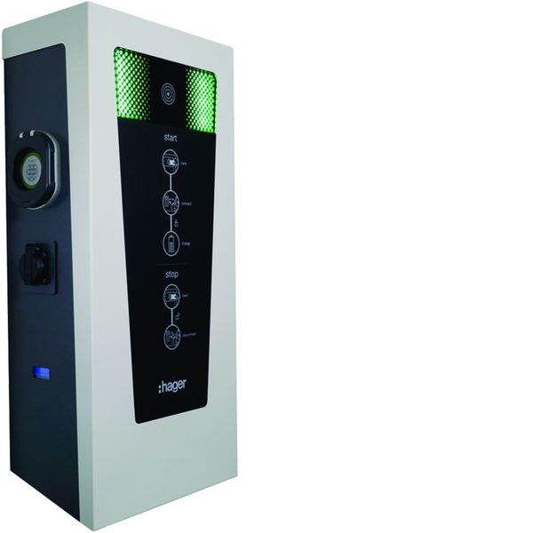 Witty park borne de recharge inoxydable RFID IP54 2x22kW 2xT2S+2xTE, TIC XEV601