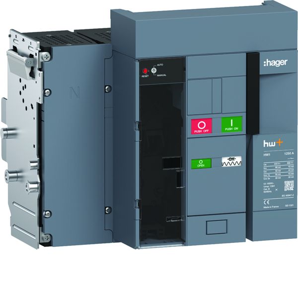 Disjoncteur Ouvert HW1 66kA 1250A 4P Débrochable pour TU sentinel Energy HW1E412DE