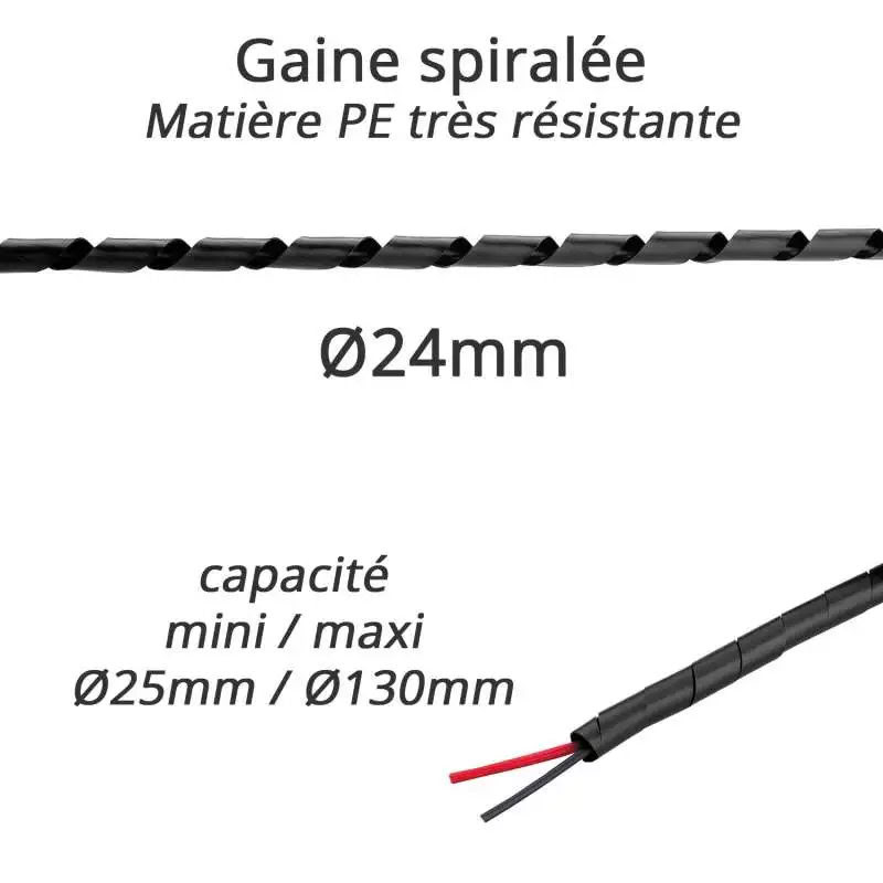 [BIZ-210125] Gaine Spirale D24 Noir 10M