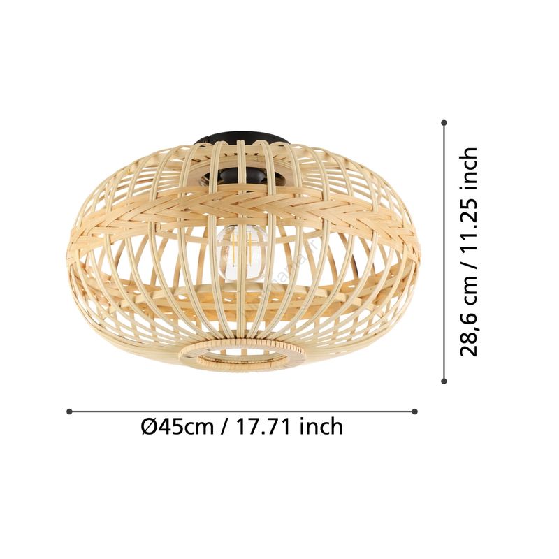 Amsfield Plafonnier E27 Bois