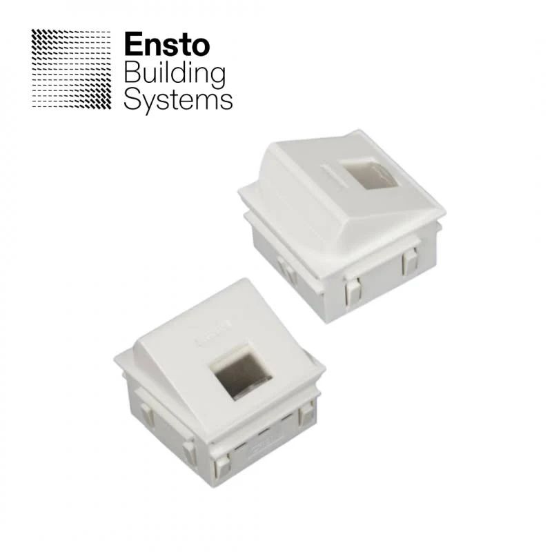[ENSTO-CF1041E6FTPB] PLASTRON RJ45 RAL9010 BLANC SIMPLE RECOUVRANT FTP CAT6A