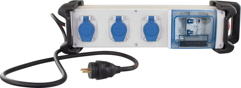 Coffret de chantier mono 3 prises 1 disj.diff 16A+3 PC 2P+T+AU+1,5m HO7RNF+bumpR