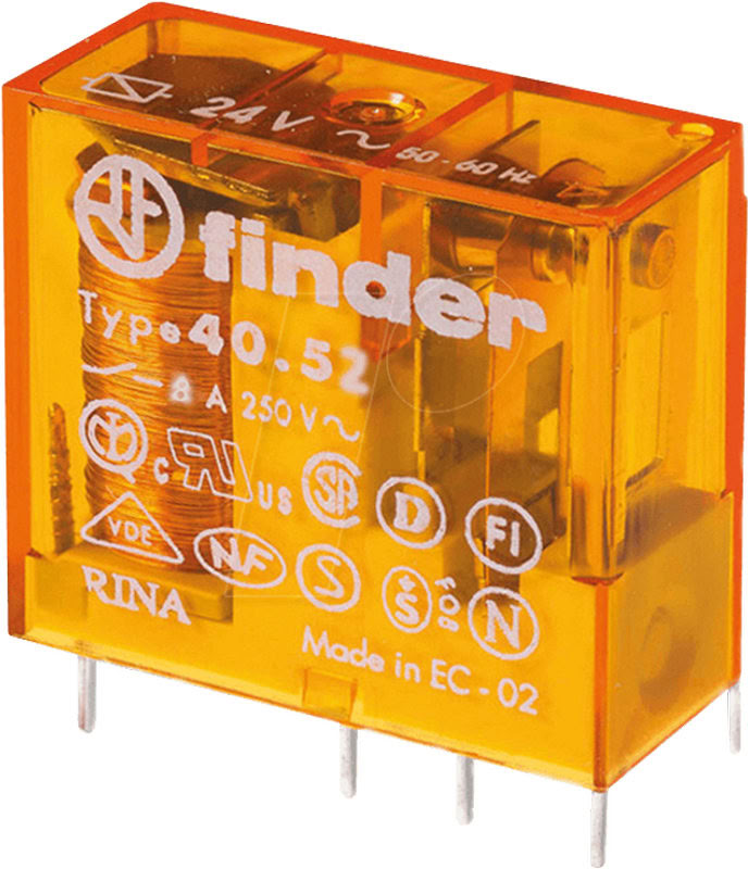 [FIN-405280120000] Relais Circuit Imprimé 2Rt 8A 12V Ac, Agni